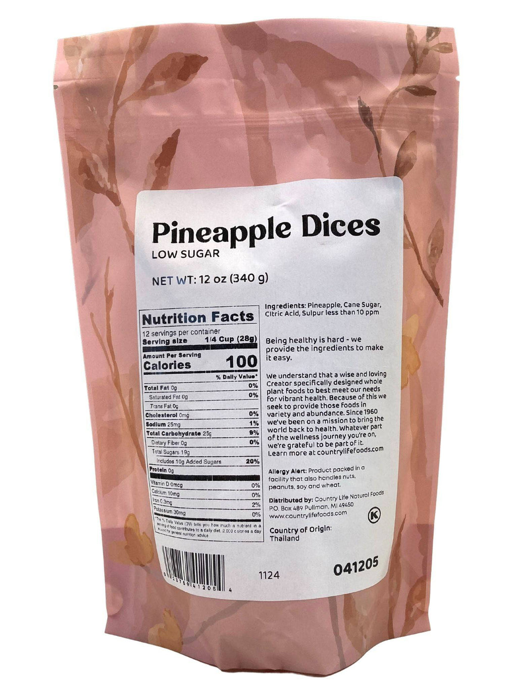 Pineapple Dices, Low Sugar