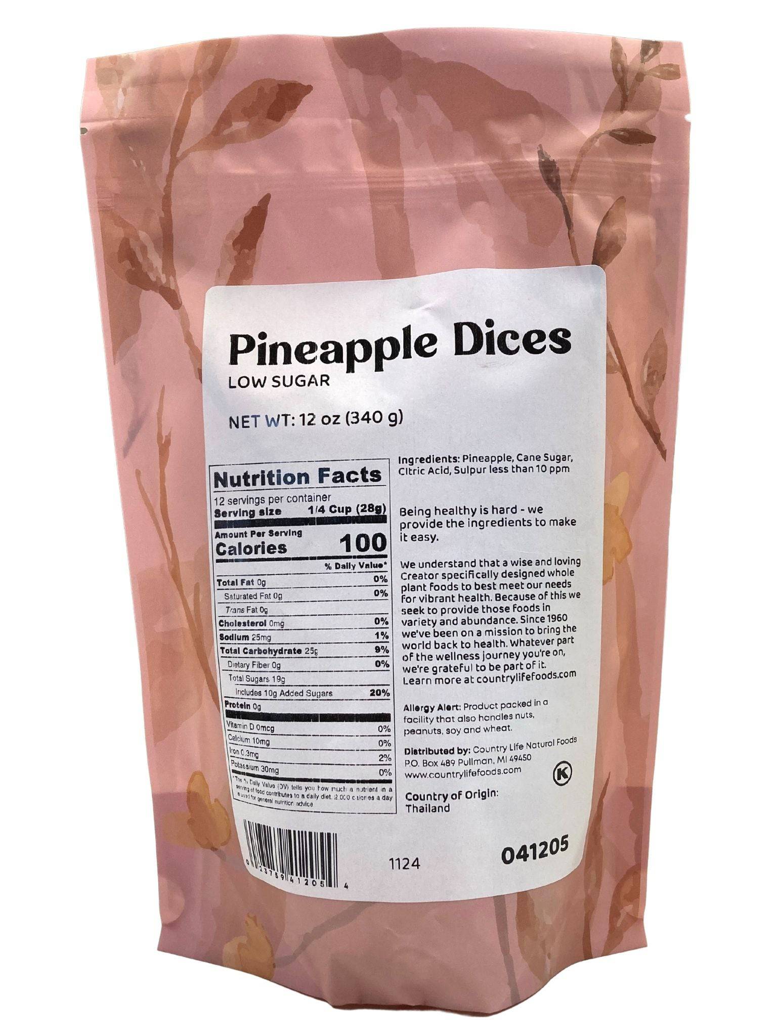 Pineapple Dices, Low Sugar