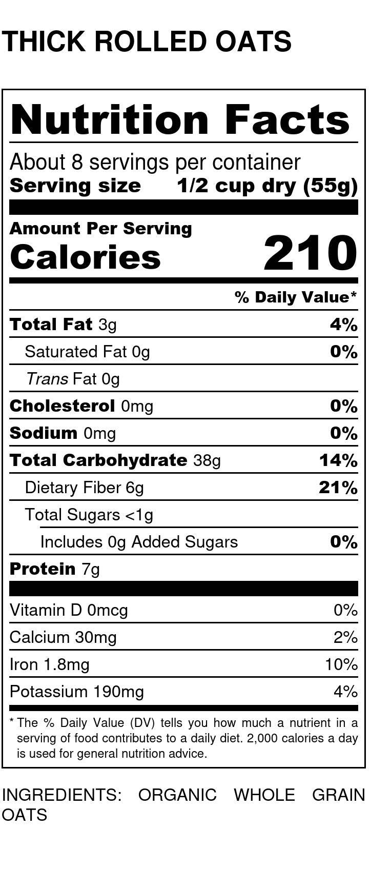 Oats, Thick Rolled, Organic