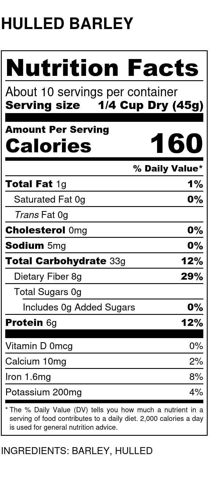 Barley, Hulled, Organic