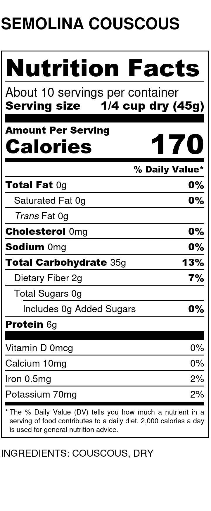 Couscous, Semolina, Organic