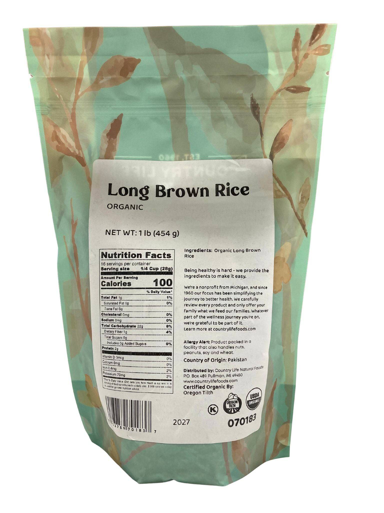 Long Rice, Brown, Organic