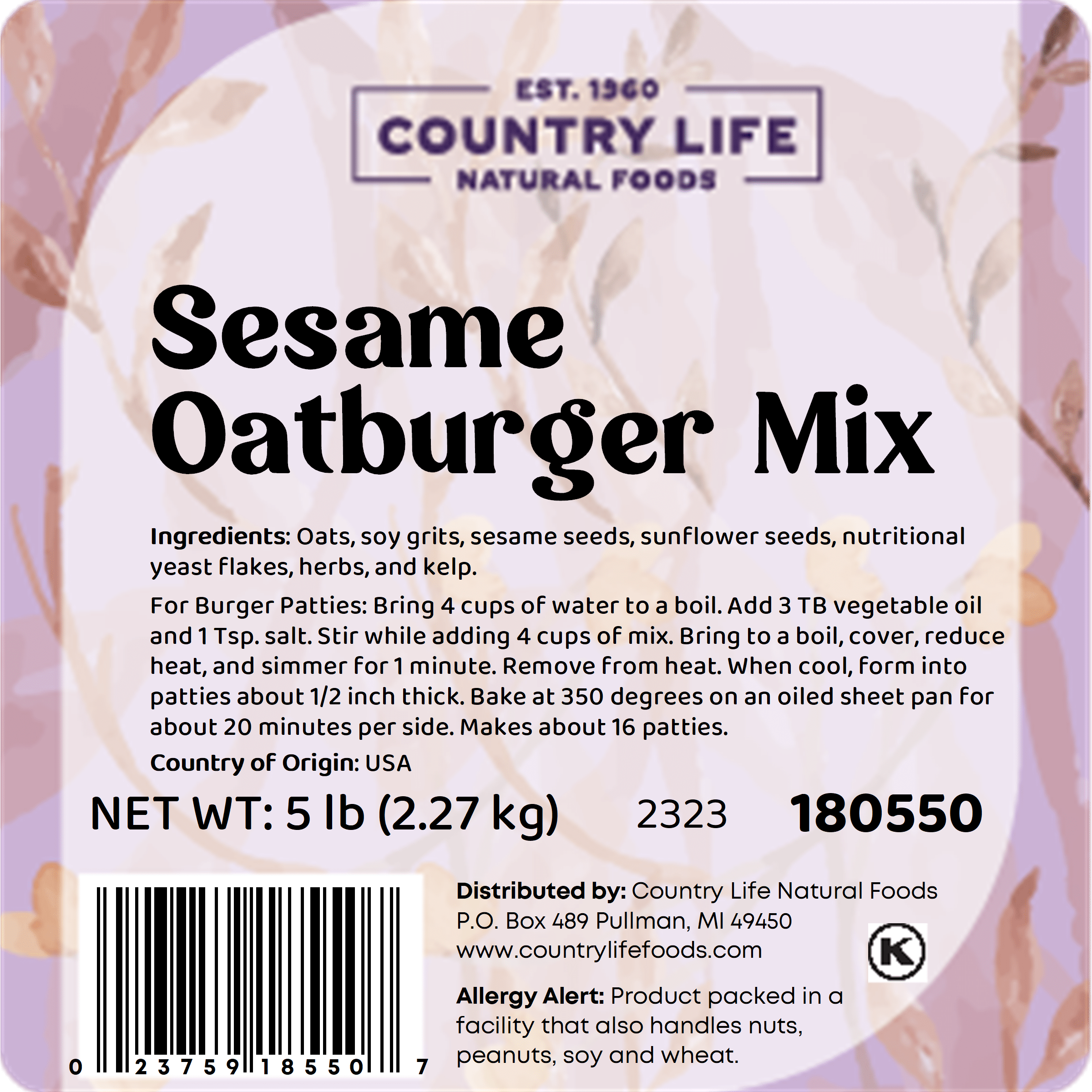 Sesame Oatburger Mix