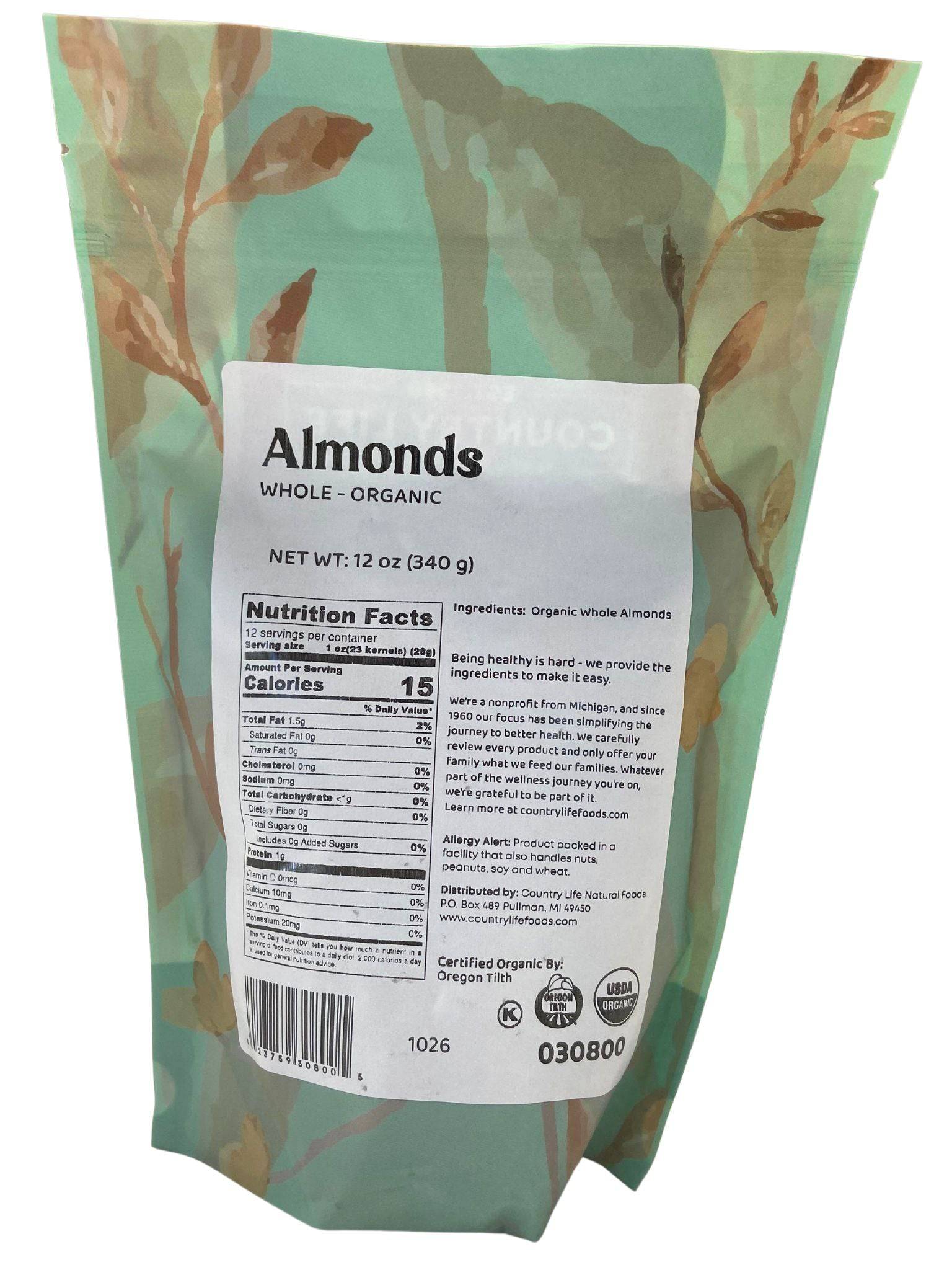 Almonds, Whole, Organic (Raw)