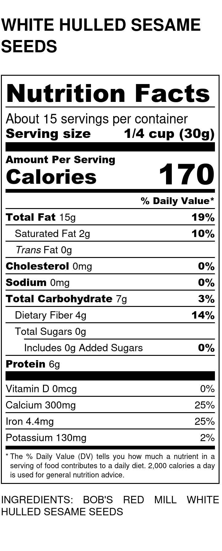 Sesame Seeds, White, Hulled