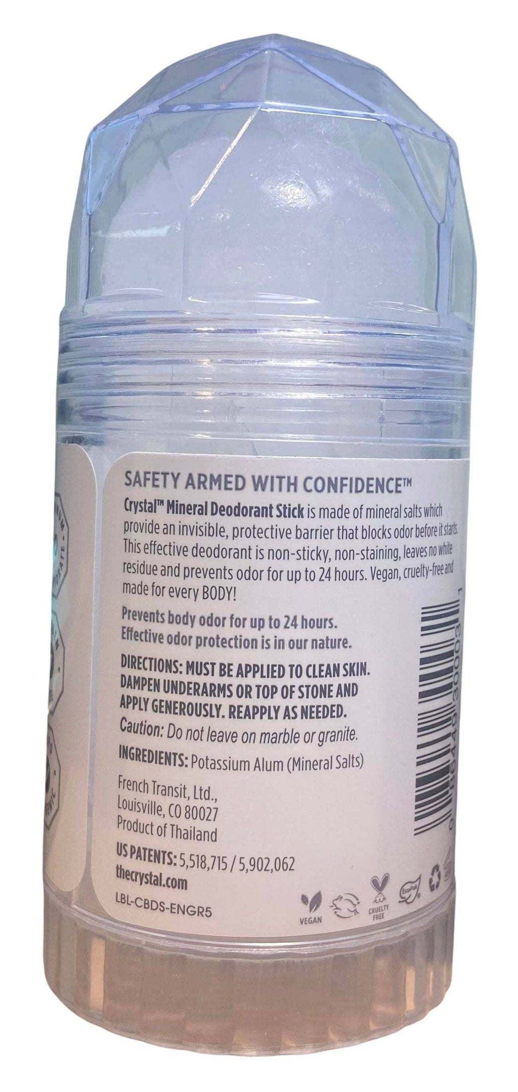 Crystal Deodorant, Stick, Unscented