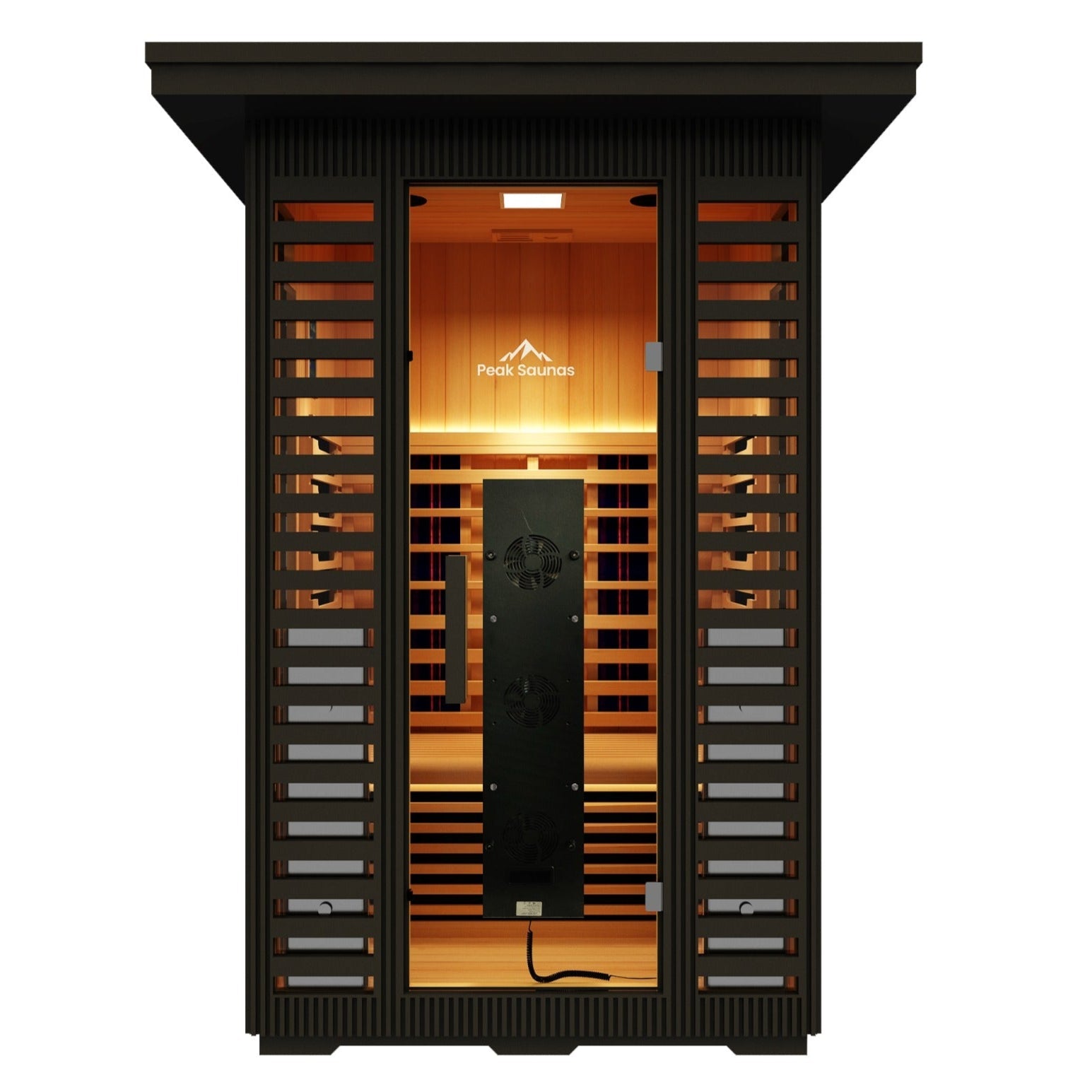 Peak Saunas Patagonia 2-Person Outdoor Full Spectrum Infrared Sauna with XL Medical-Grade Red Light Therapy and Smart WiFi App Control