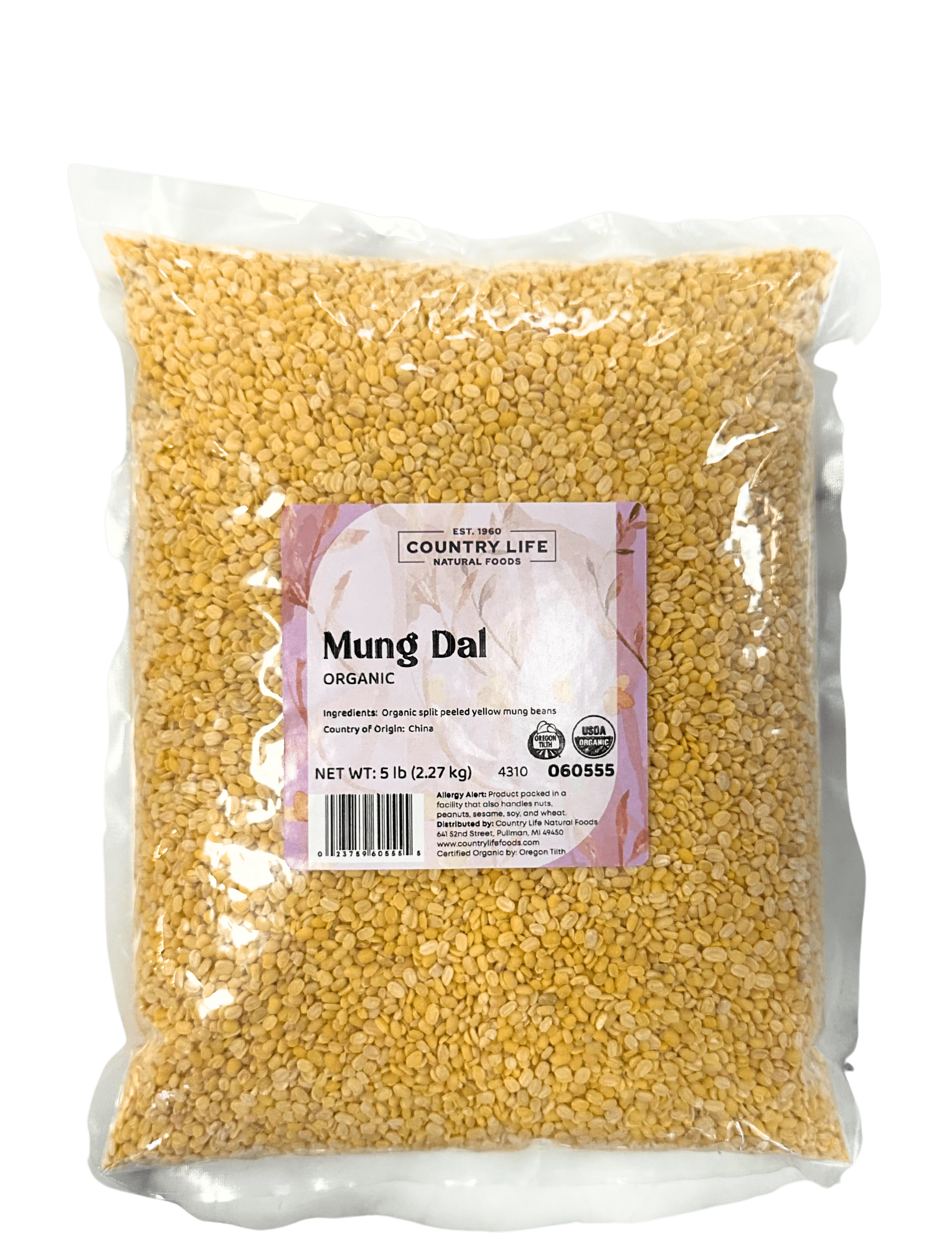 Mung Dal Beans, Yellow, Organic, Split Peeled