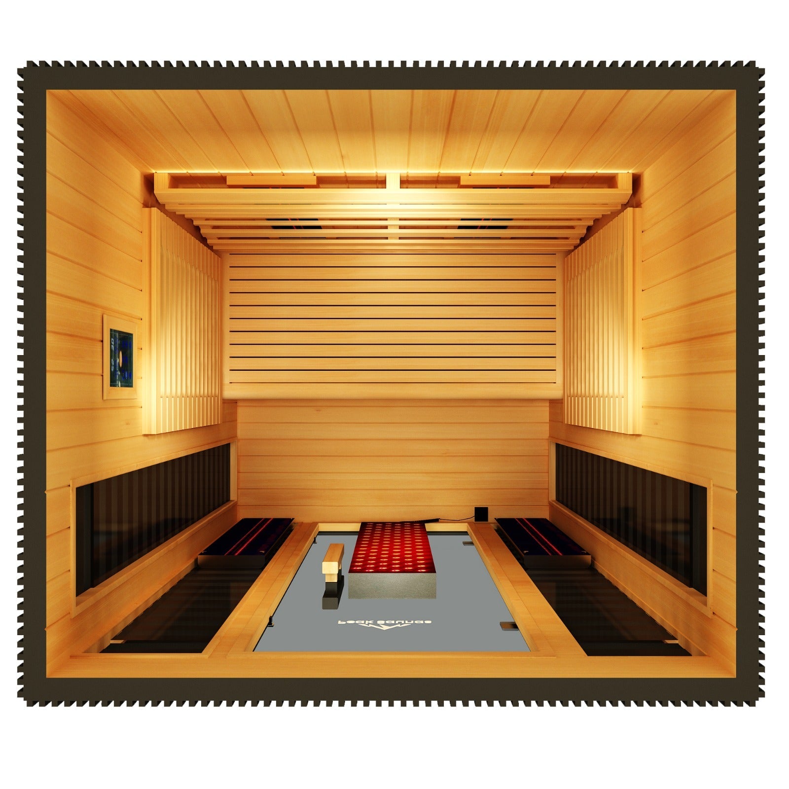 Peak Saunas Patagonia 2-Person Outdoor Full Spectrum Infrared Sauna with XL Medical-Grade Red Light Therapy and Smart WiFi App Control