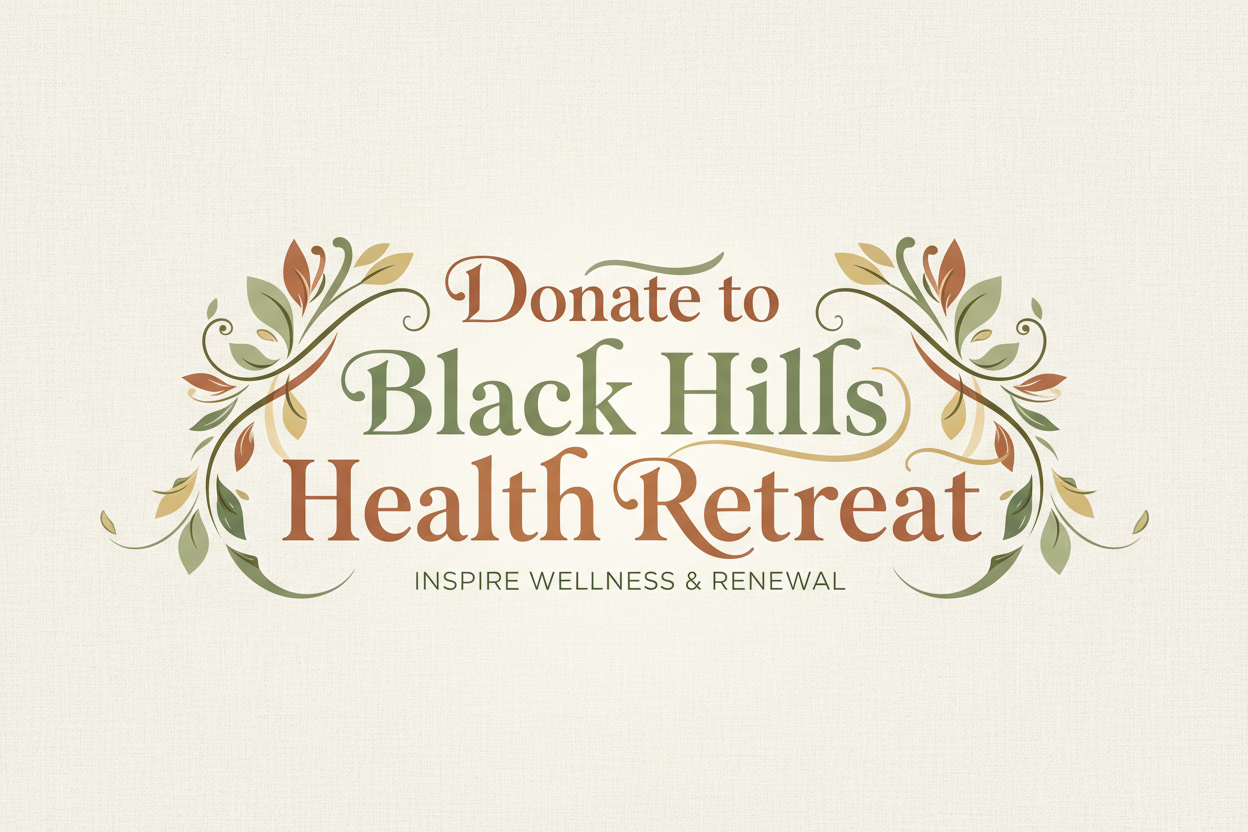 I need a pretty text image that says "Donate to Black Hills Health Retreat"