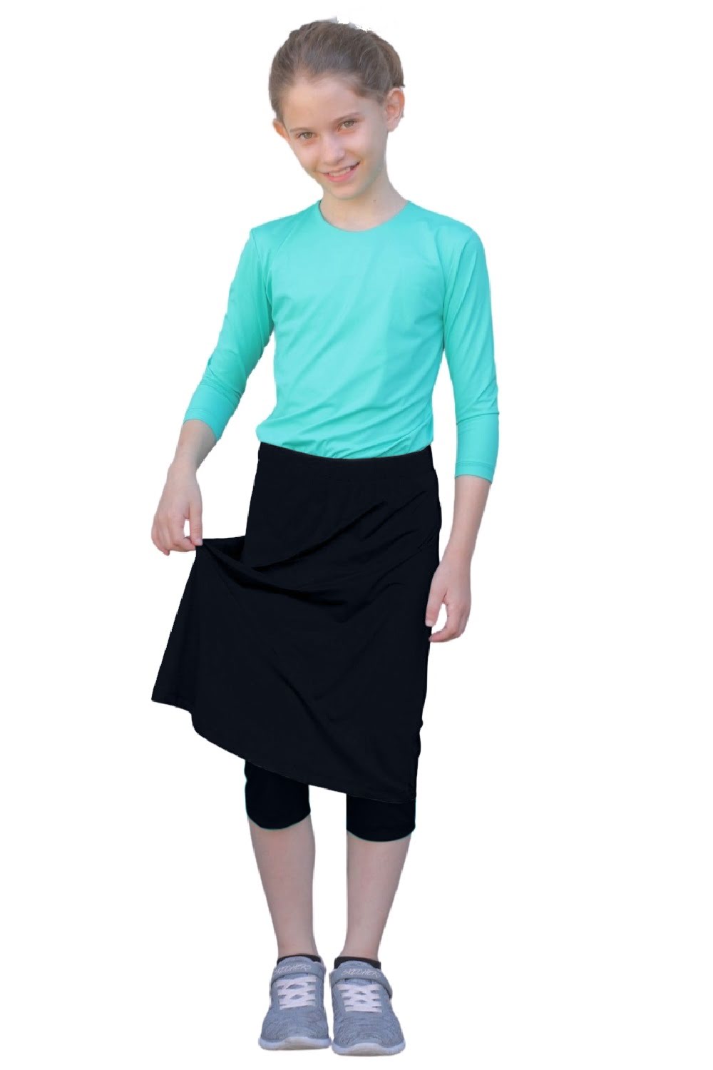 Girls Swim and Sports Skirt with Attached Leggings - UPF 50 Protection