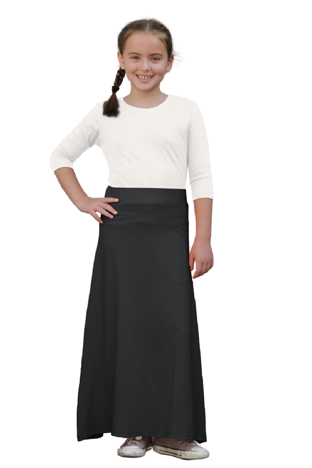 Girls' Flowing A-Line Maxi Skirt - Stretch Comfort Waistband