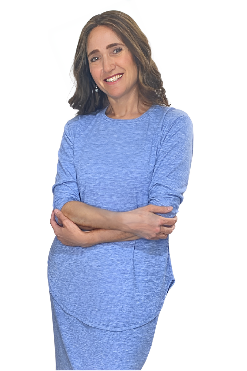 Curved Hem Relaxed Fit 3/4 Sleeve Tee