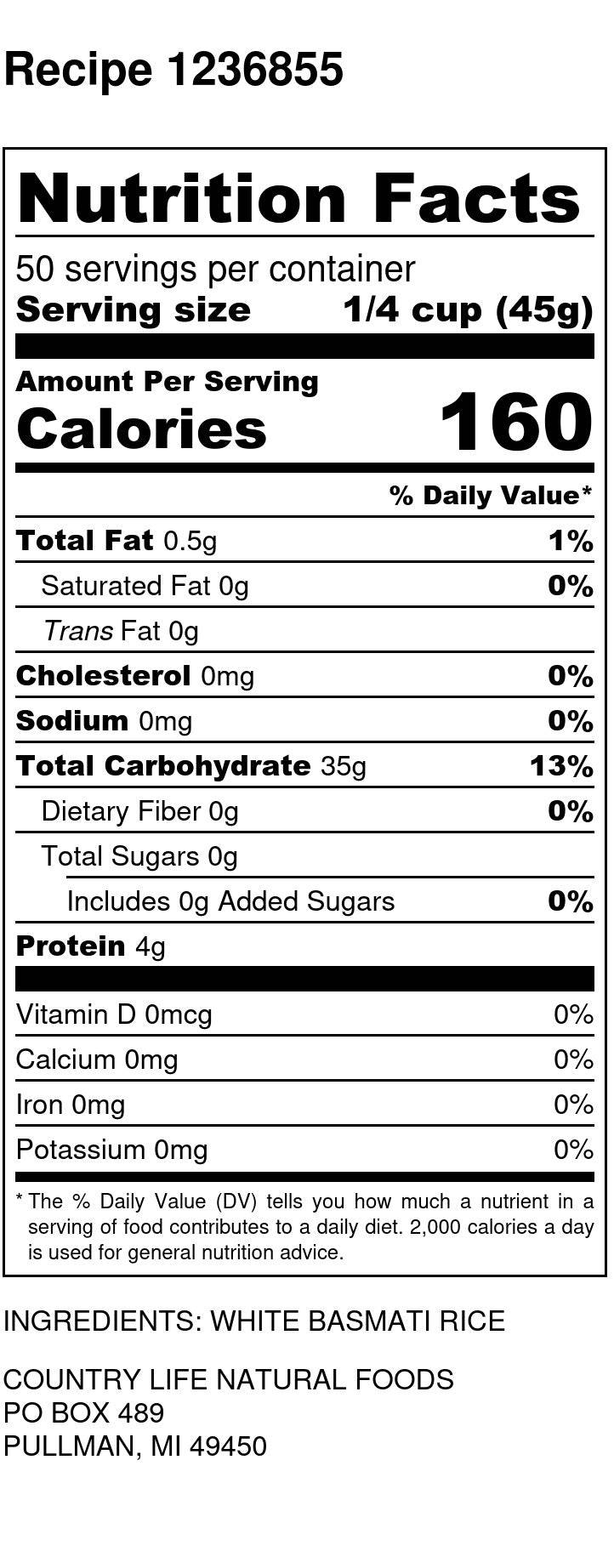 Basmati Rice, White, Lundberg
