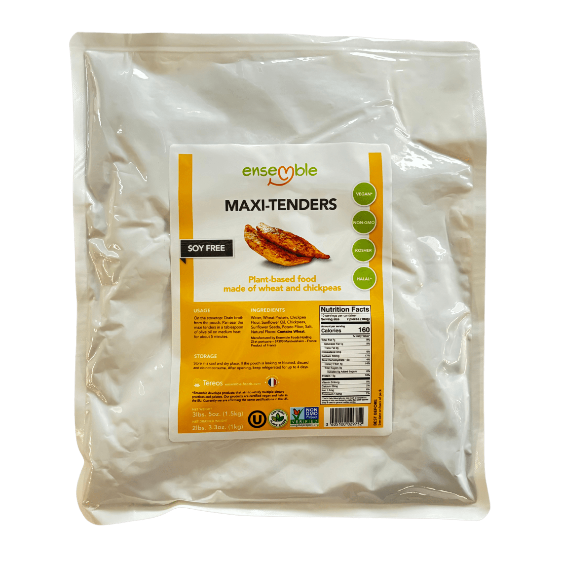 Ensemble Vegan Meat, Plant Based, Non-GMO, Soy Free