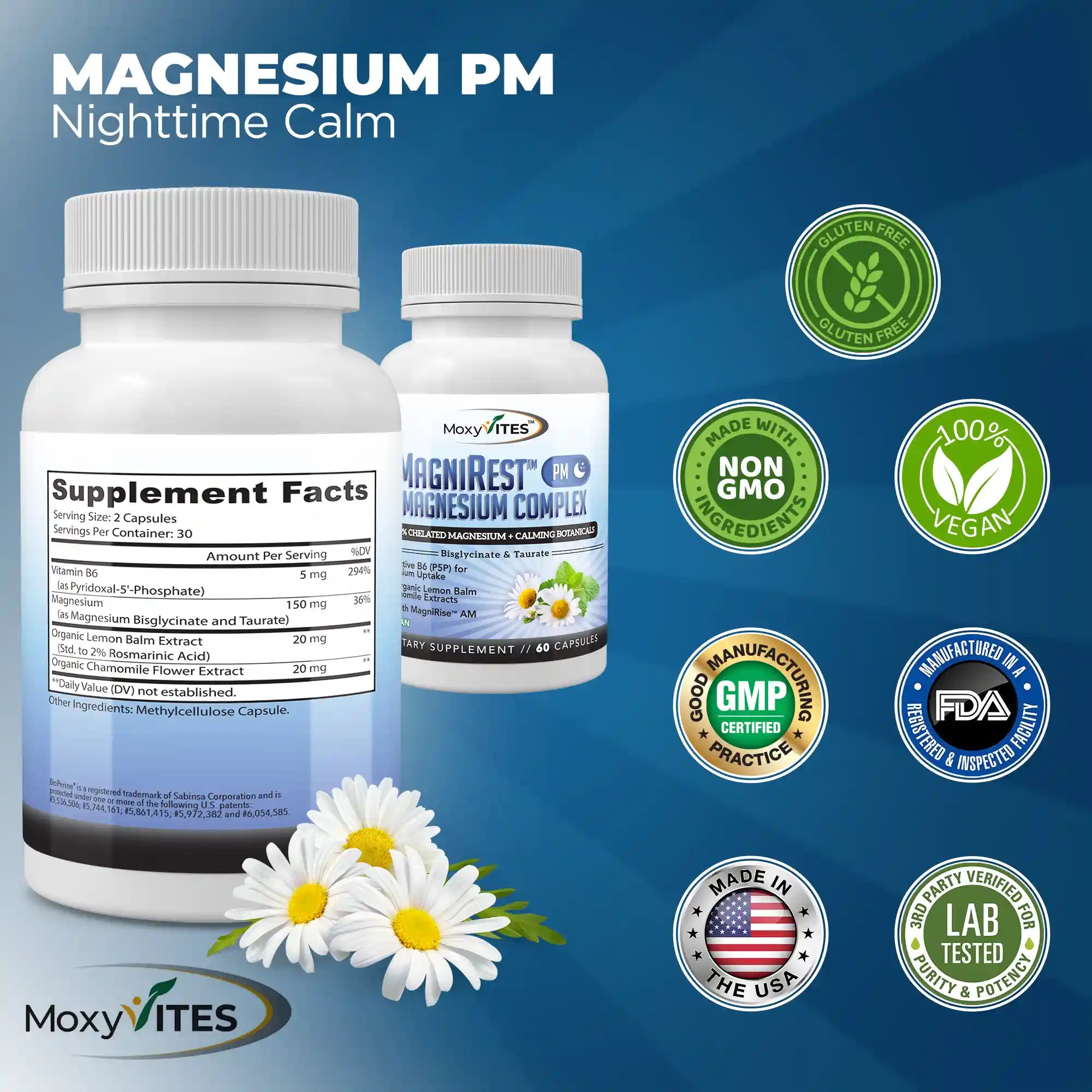 Magnesium PM Supplement for Sleep & Calm | MagniRest™