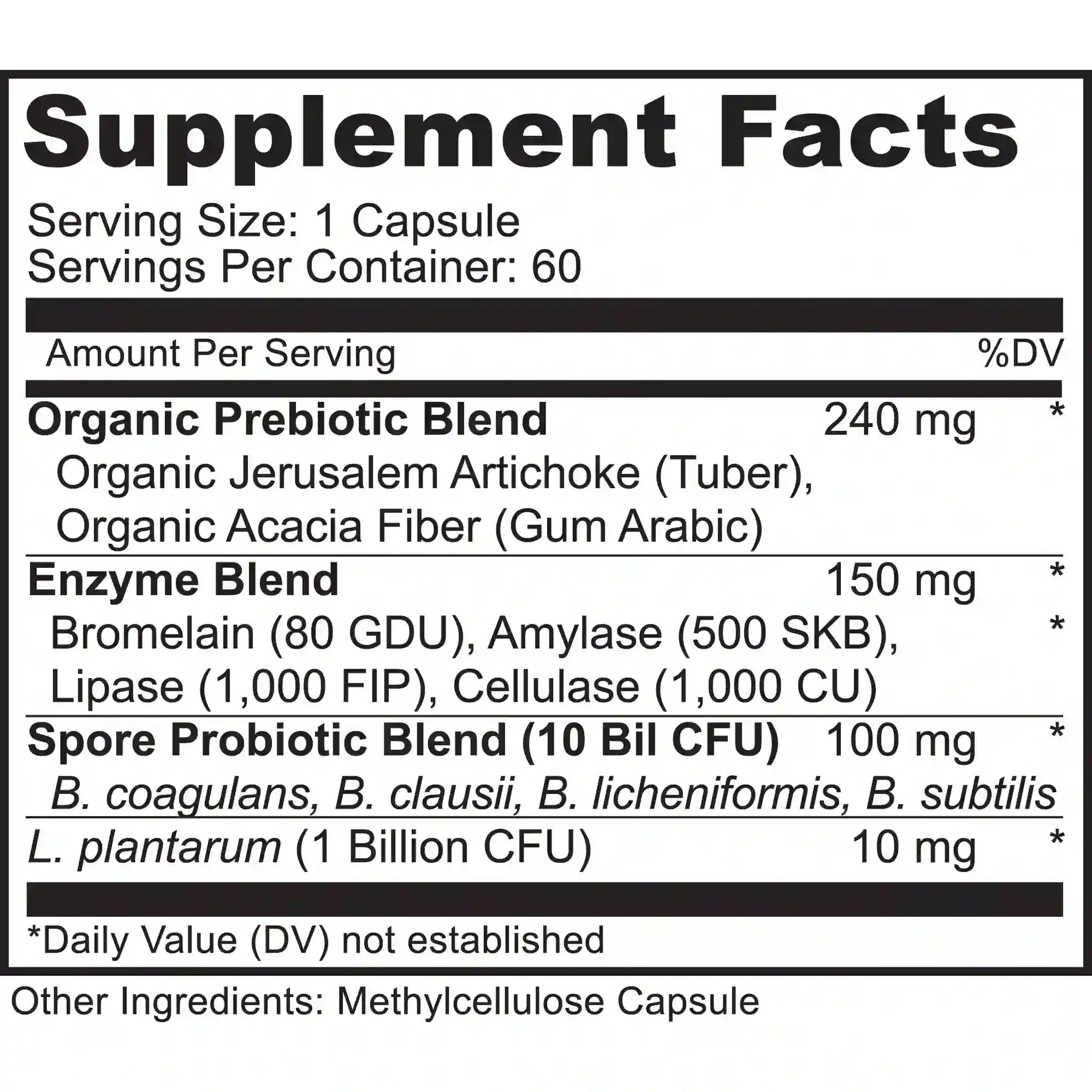 Spore Probiotic Complex with Prebiotics & Enzymes