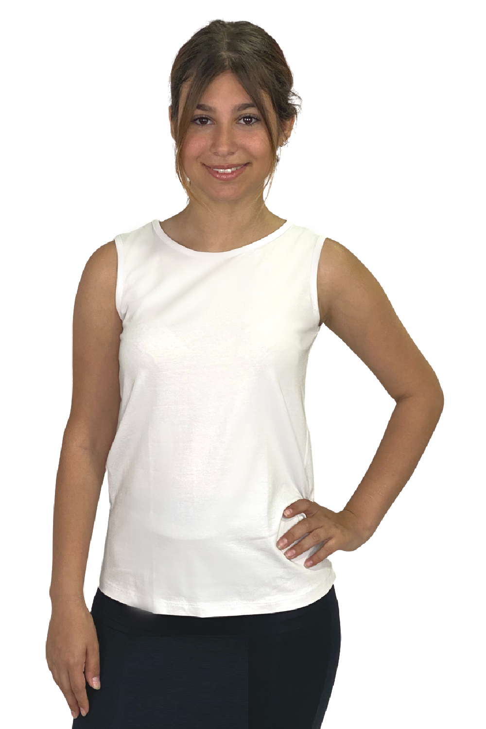 Ultimate Modest Cotton Tank Top with High Neckline