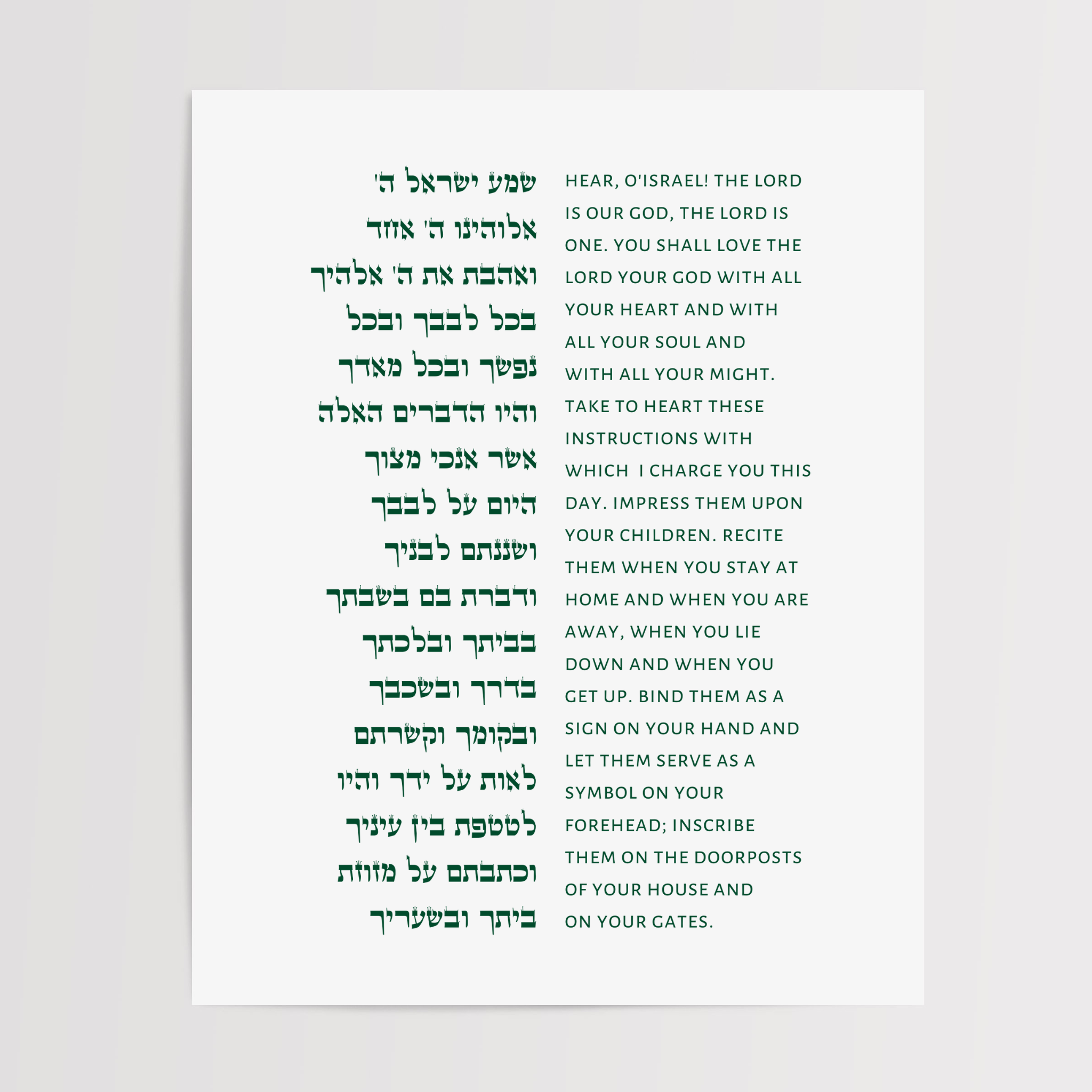 The Shema - Deuteronomy 6:4-9