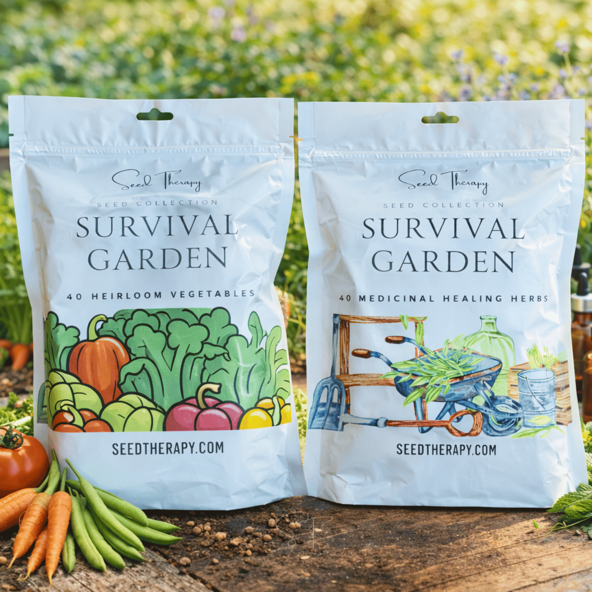 Survival Garden Combo – 40 Vegetable & 40 Medicinal Herb Varieties