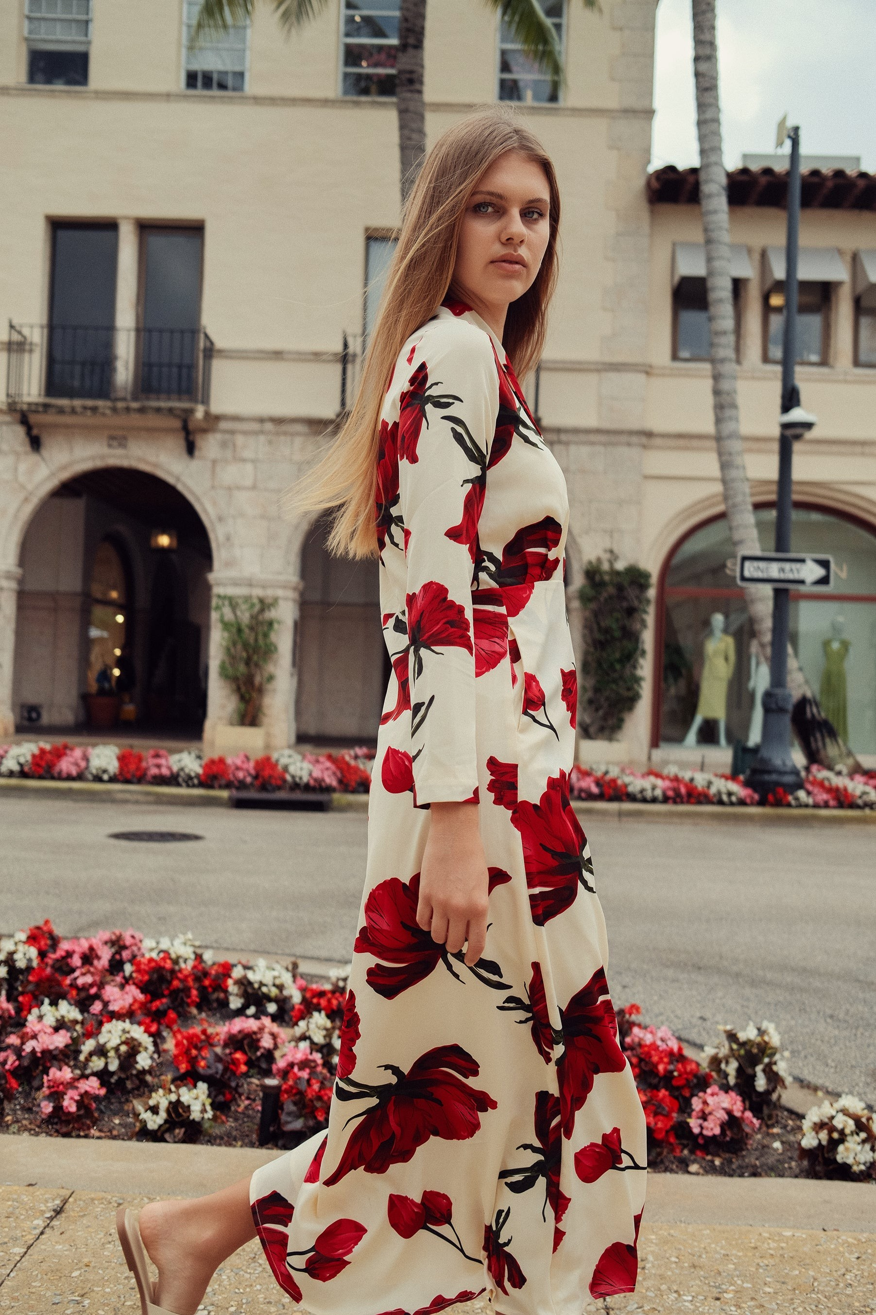 Rose Faux Wrap Dress