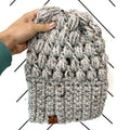 Women's Slouch Hat | Marble Grey Slouchy Beanie